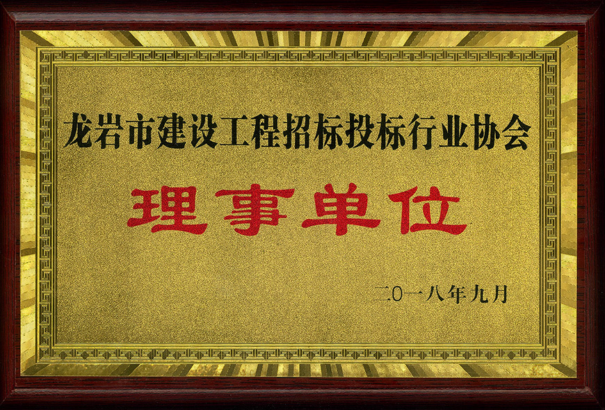 龍巖市建設工程招標投標行業(yè)協(xié)會 理事單位